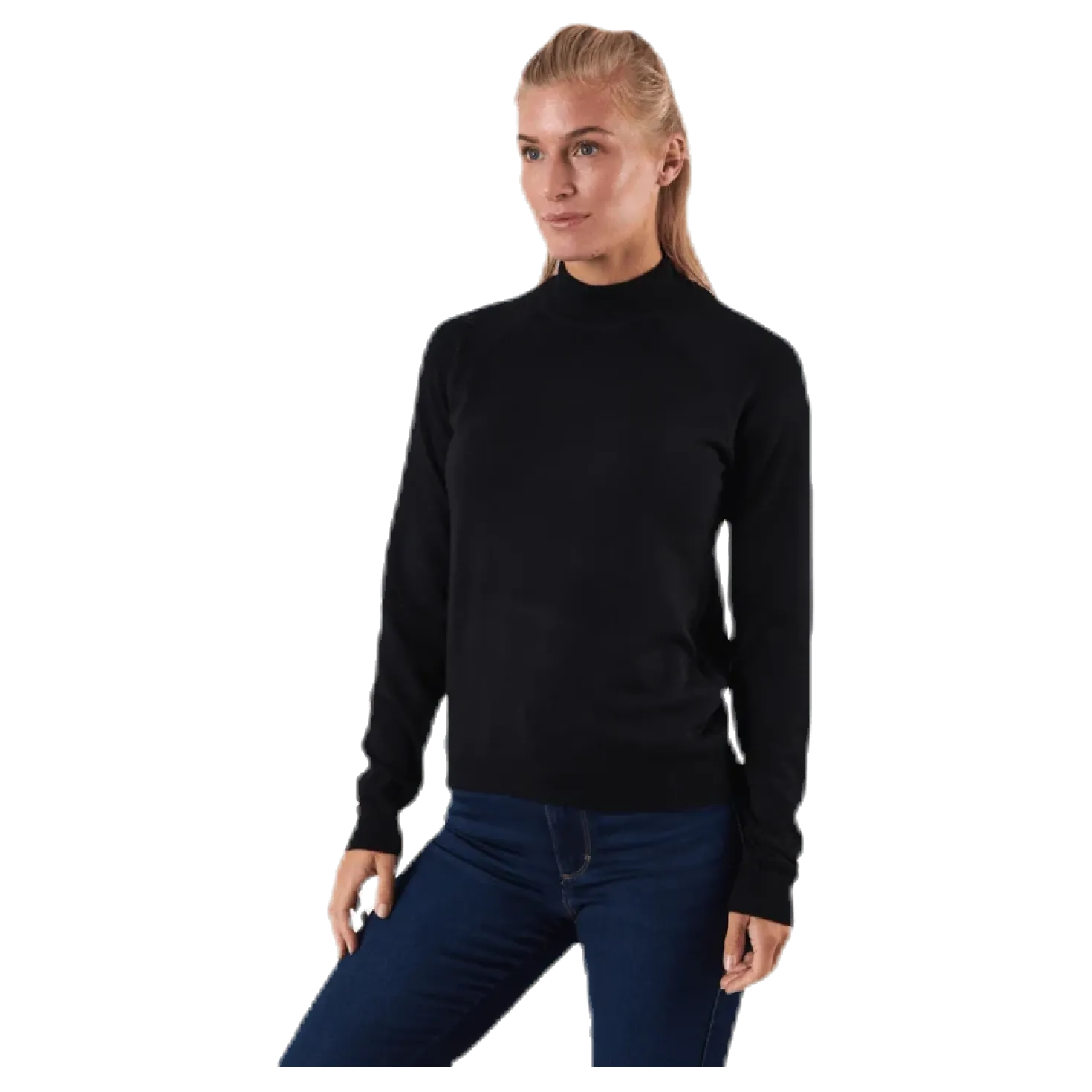 Esera Ls High Neck Knit Black