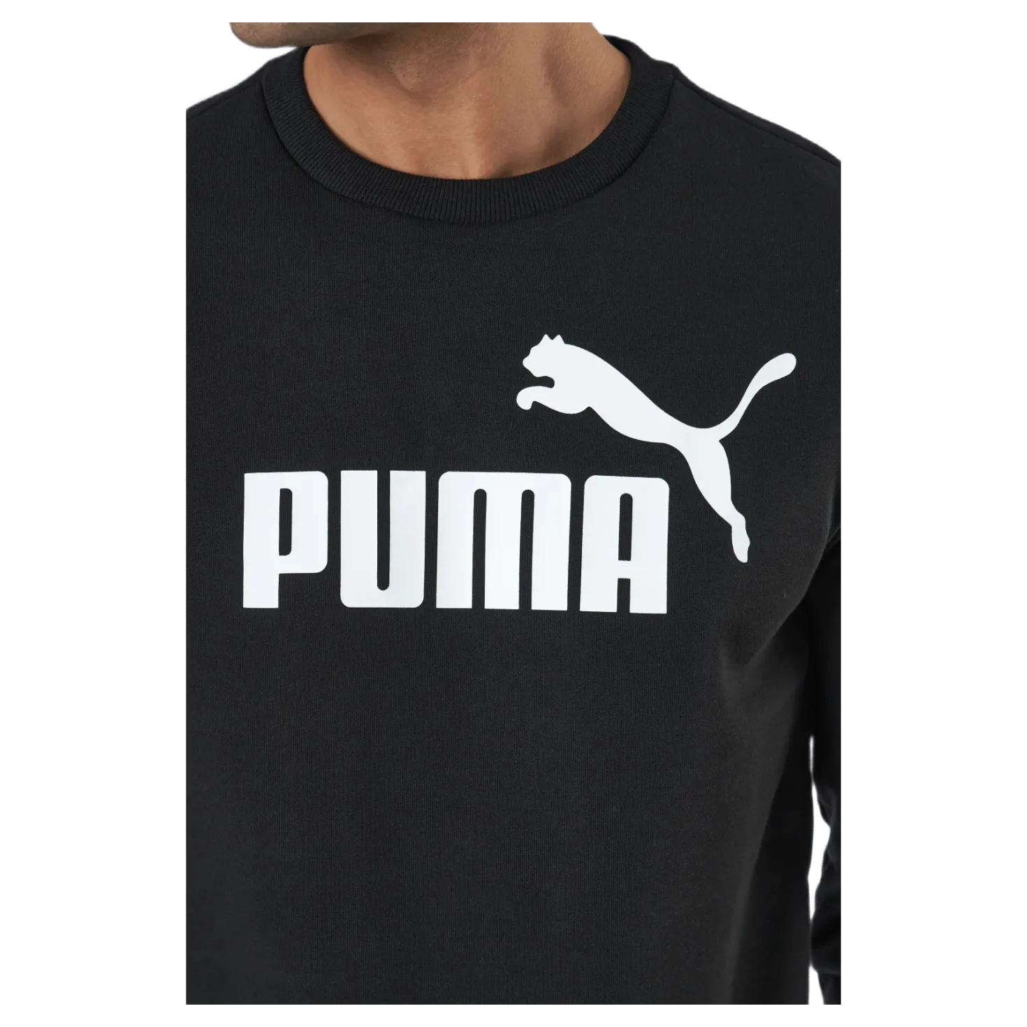 Ess Big Logo Crew Fl Puma Black