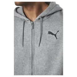 Essential Small Logo Fz Hoodie Fl Grey