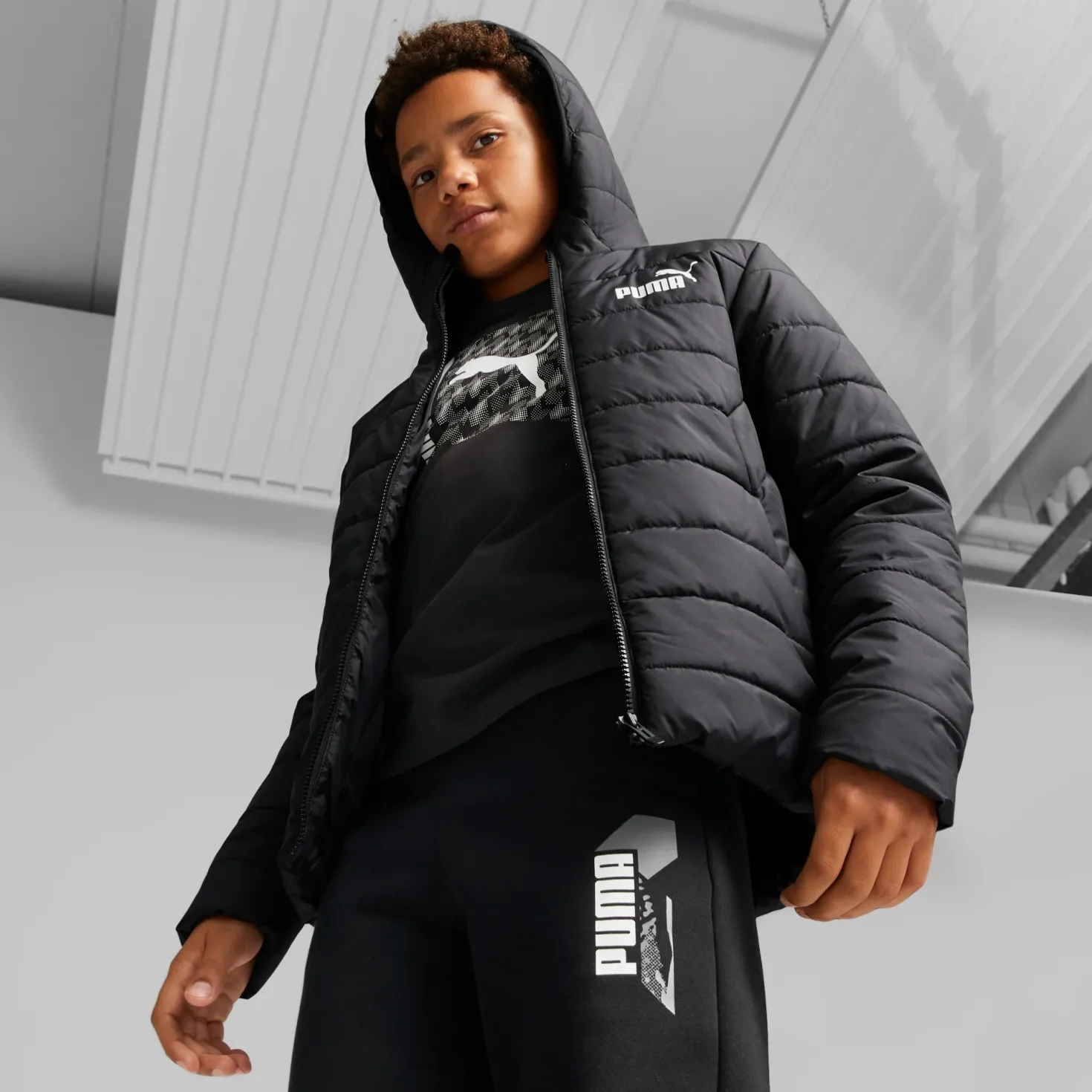 Ess Hooded Padded Jacket Puma Black
