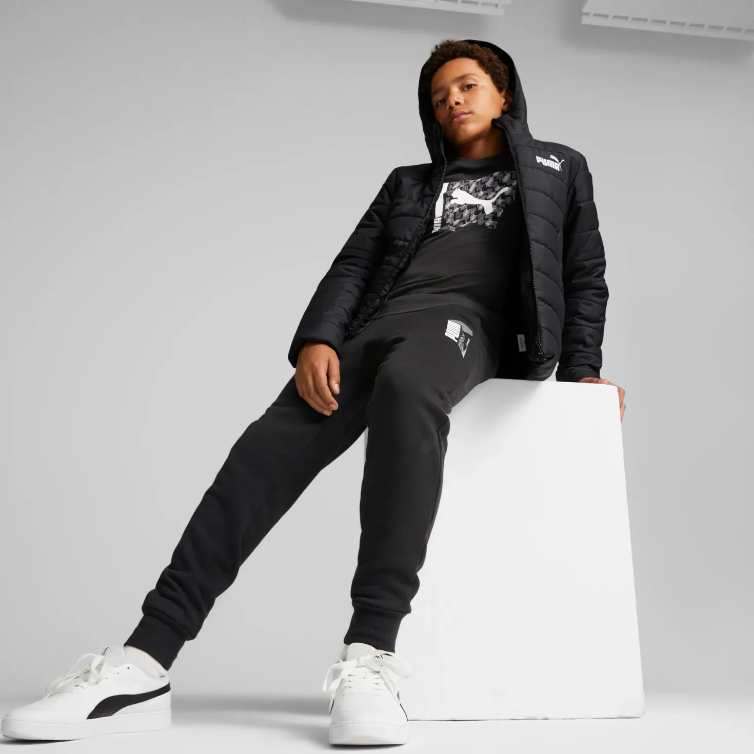 Ess Hooded Padded Jacket Puma Black