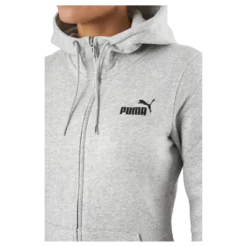 Ess Small Logo Full-zip Hoodie Light Gray Heather
