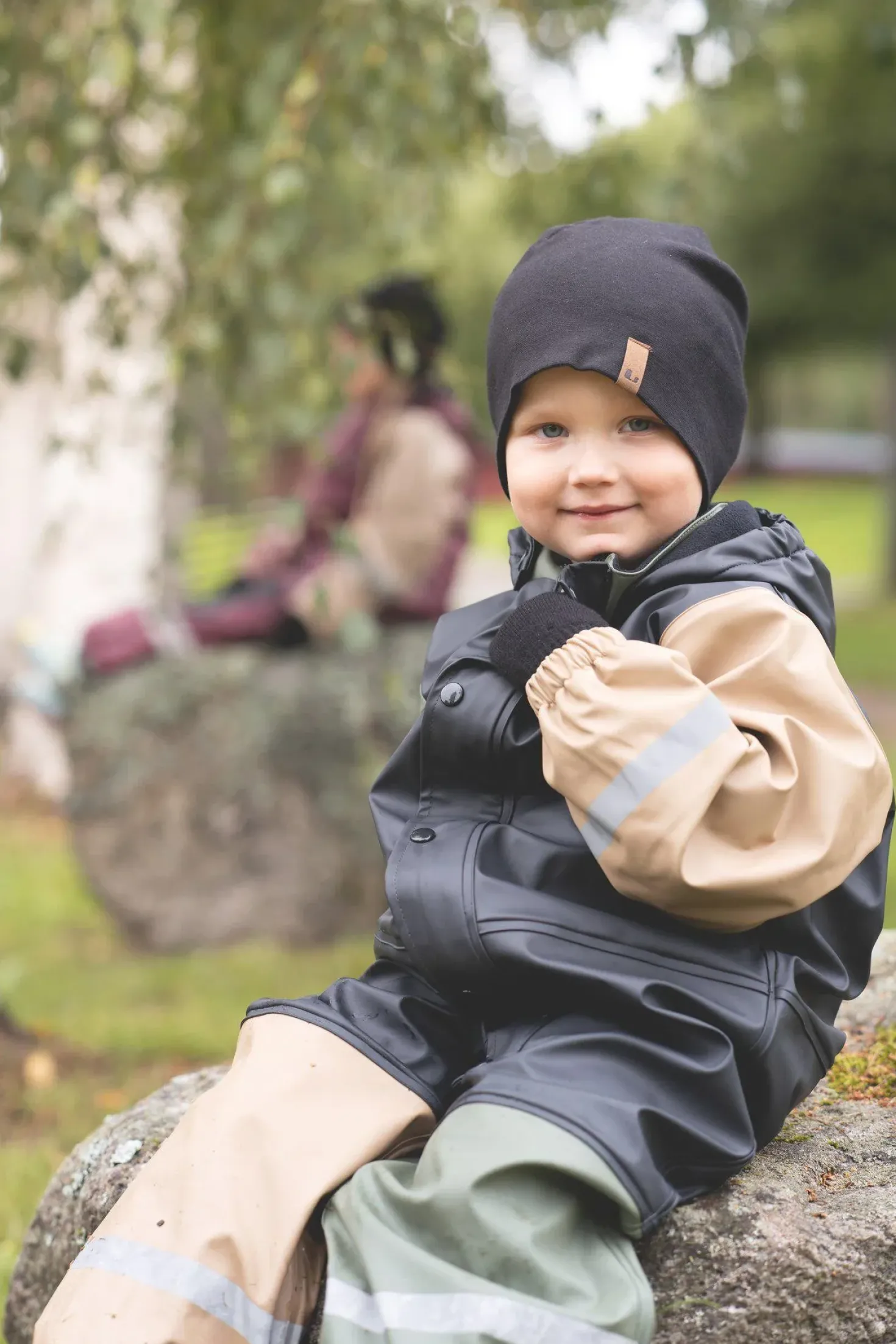 Fagerhult Rain Baby Overall, F Anth/green