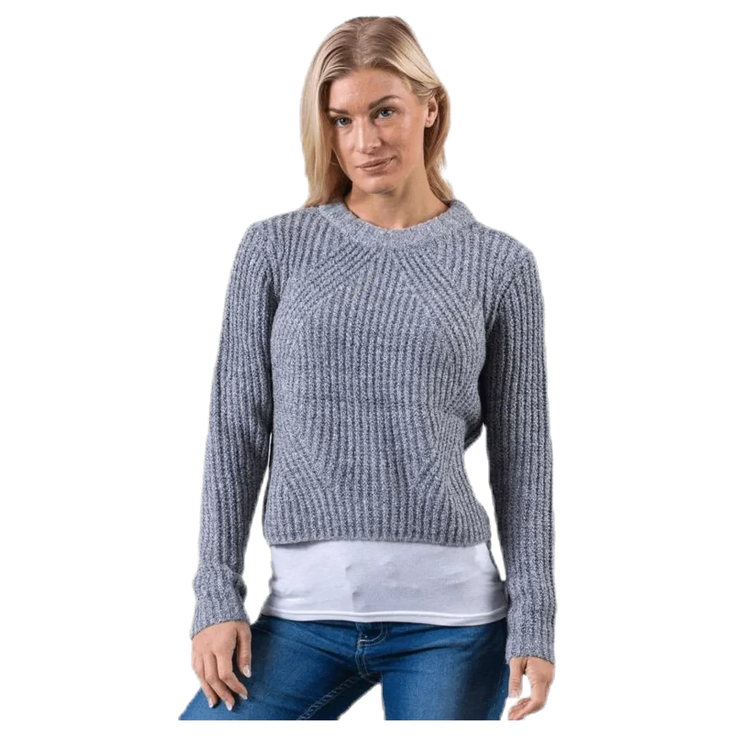 Fiona L/S Pullover Knt Grey