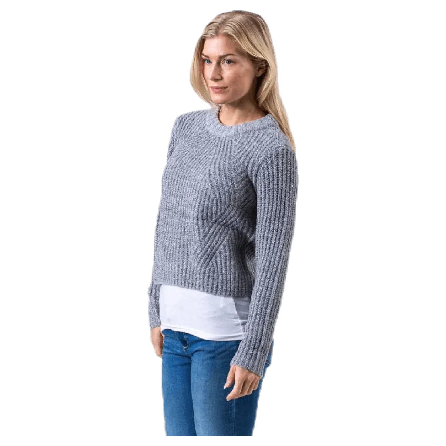 Fiona L/S Pullover Knt Grey