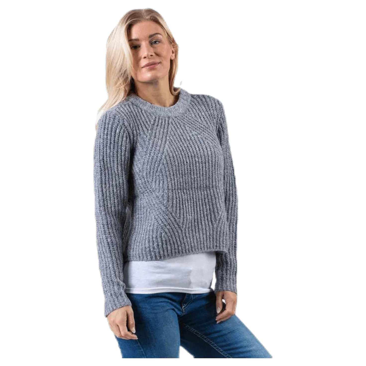 Fiona L/S Pullover Knt Grey