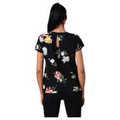 First One Ss Aop Top Black
