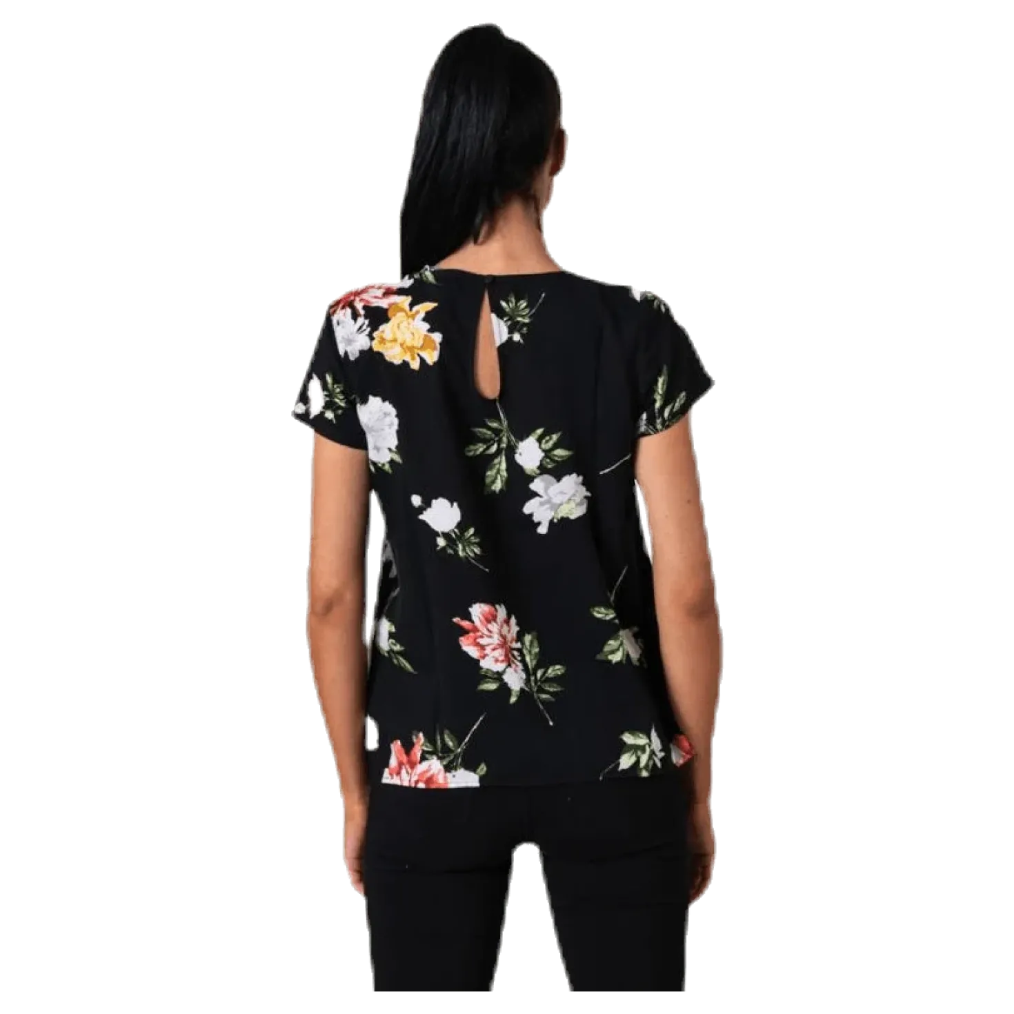 First One Ss Aop Top Black