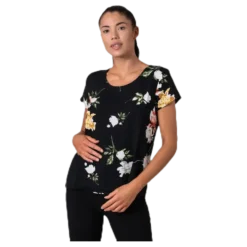 First One Ss Aop Top Black