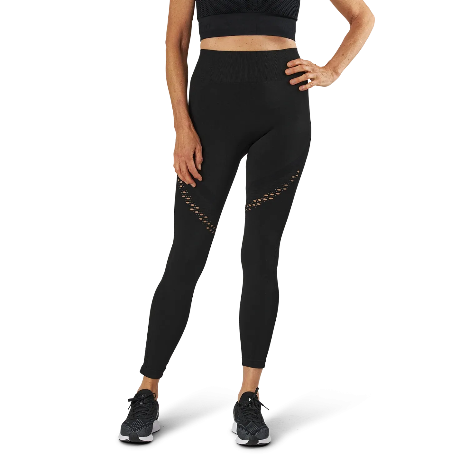 Fitness Seamless Mesh Tights Black