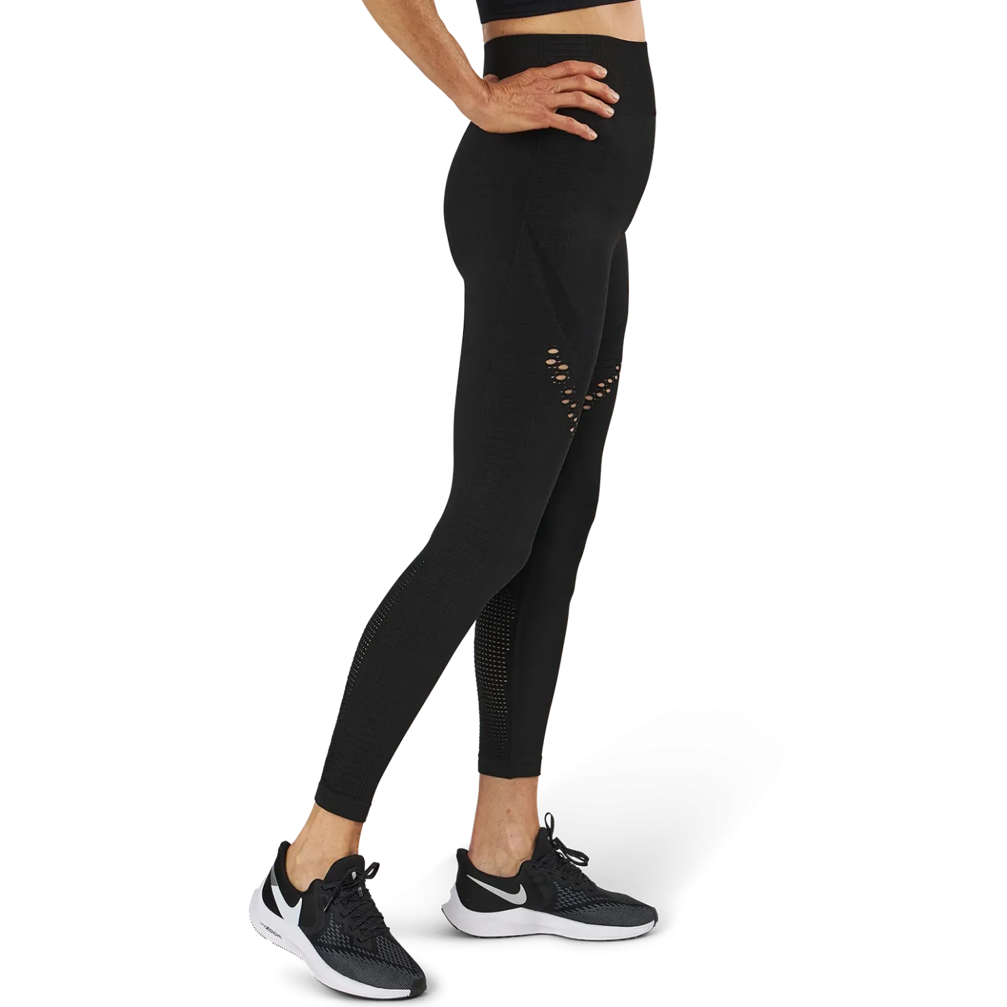 Fitness Seamless Mesh Tights Black