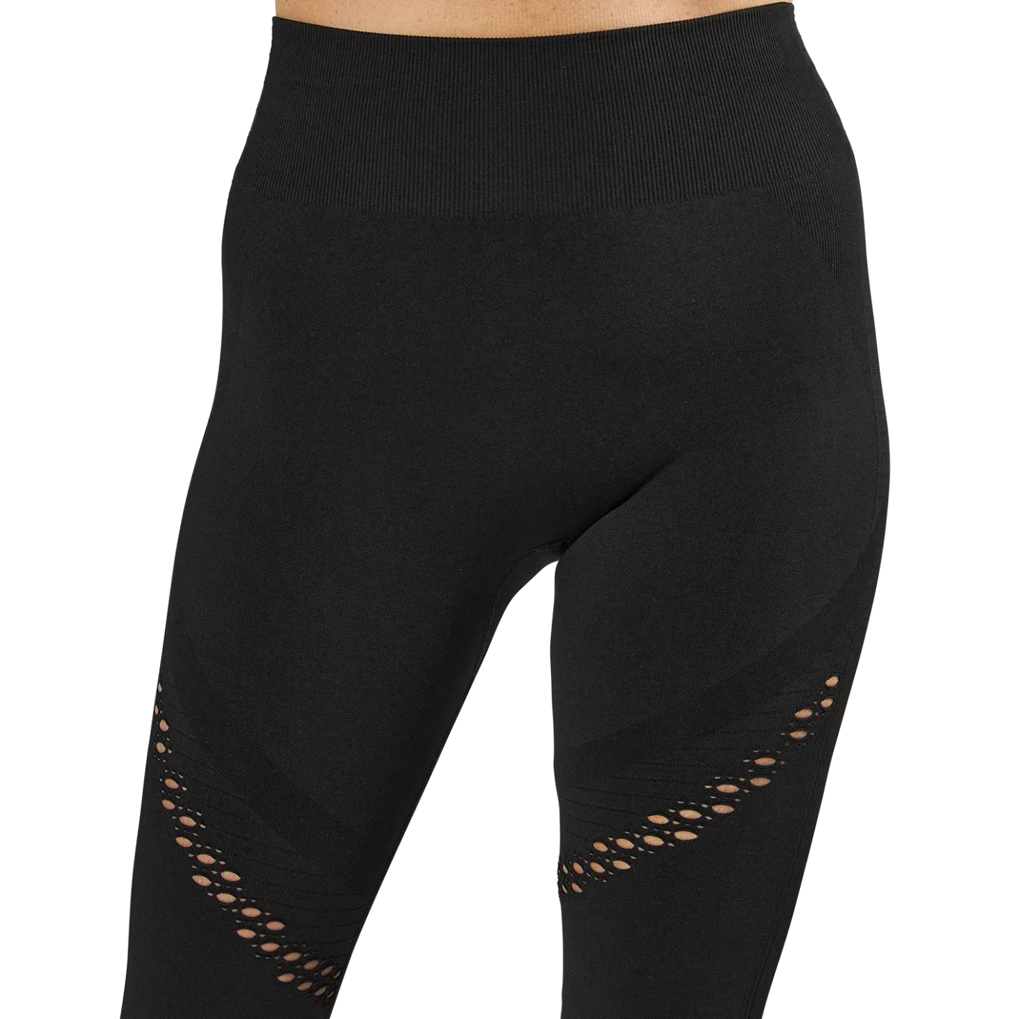 Fitness Seamless Mesh Tights Black