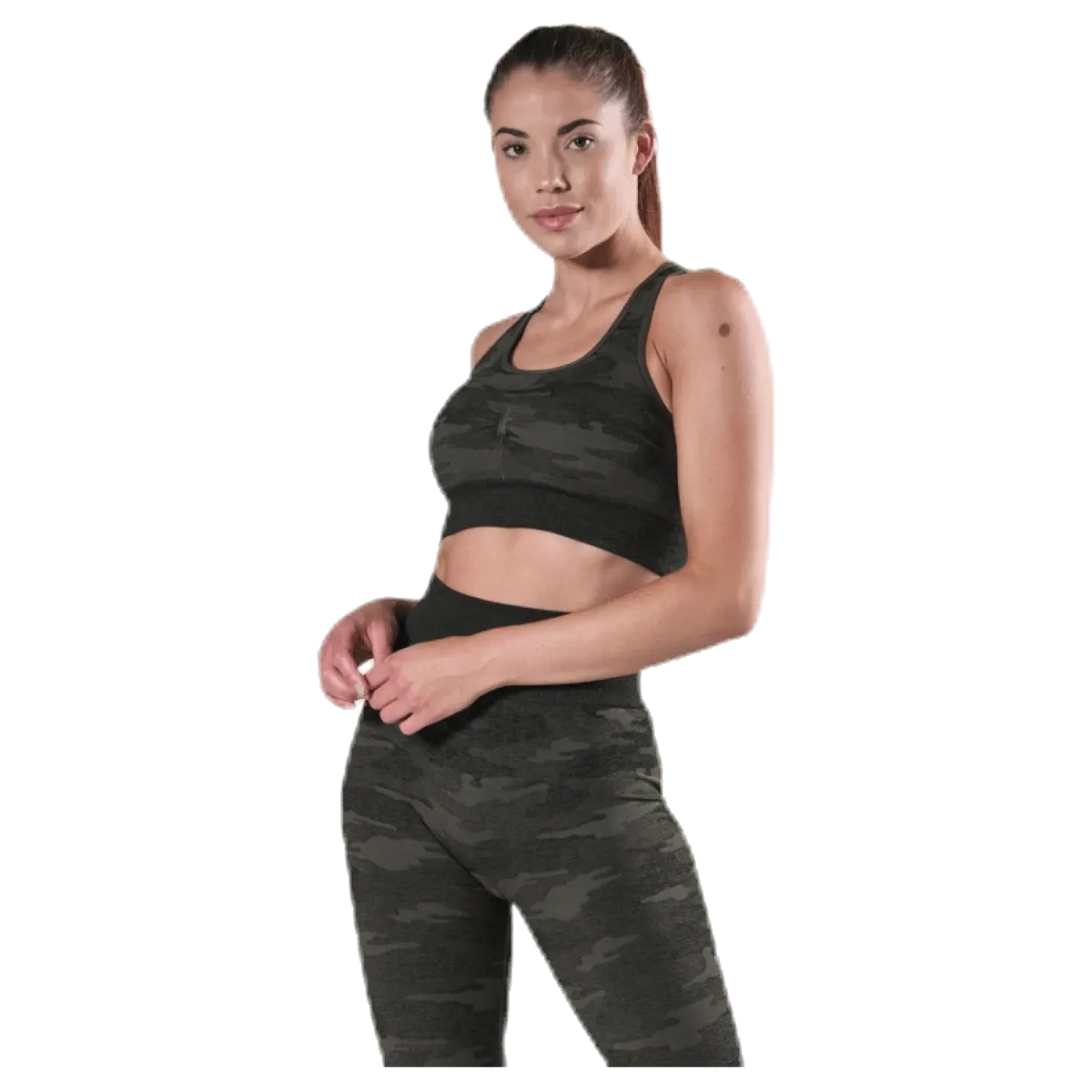 Fitness Seamless Racerback Bra Patterned/Green