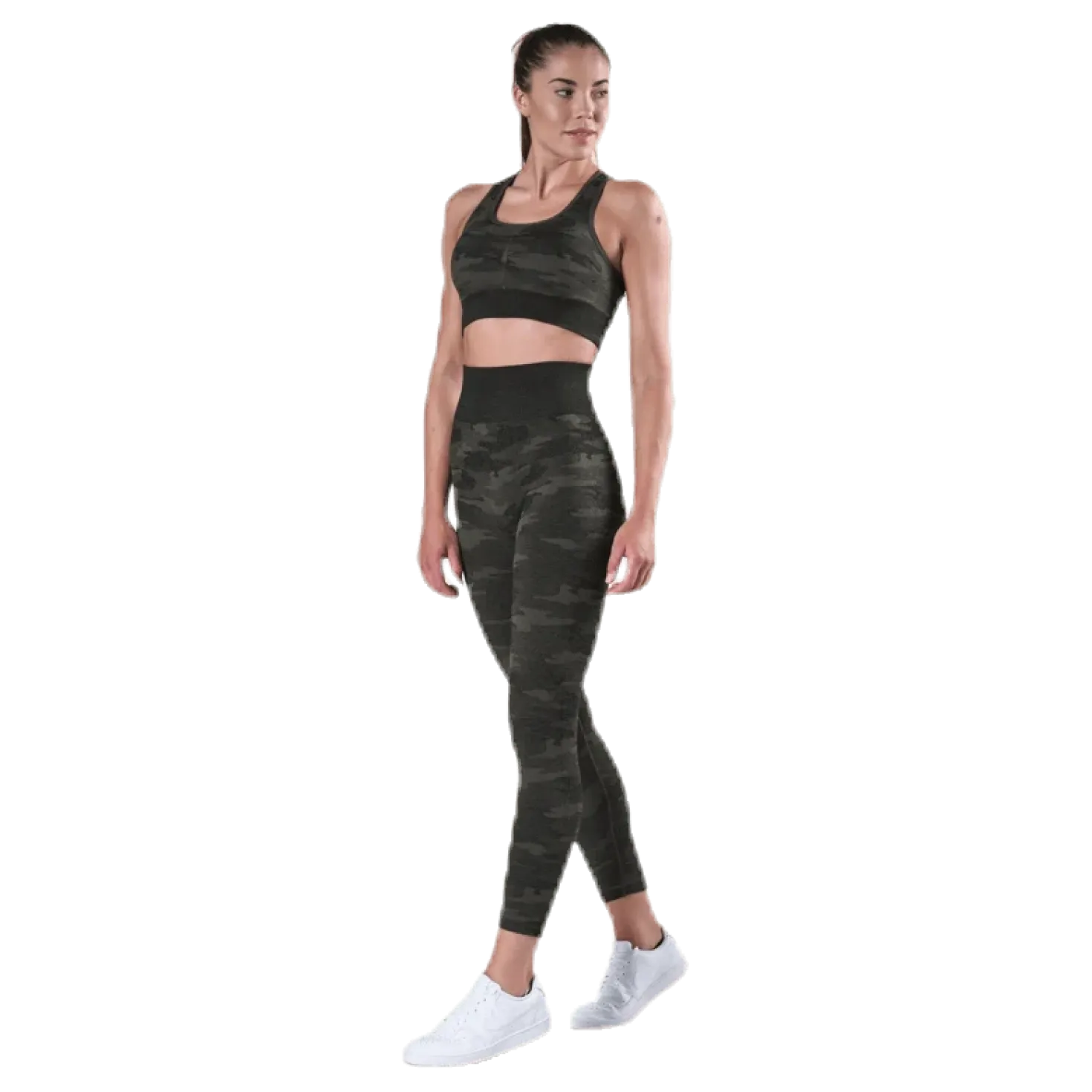 Fitness Seamless Racerback Bra Patterned/Green