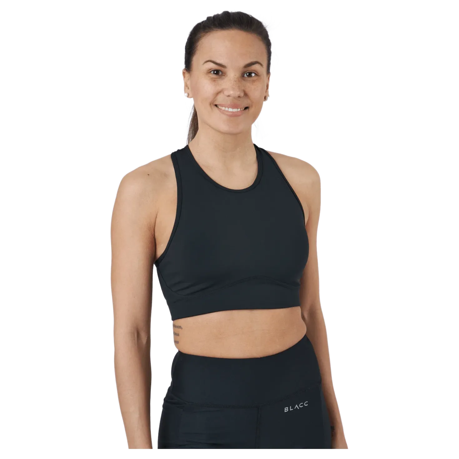 Fixed High Support Bra Black