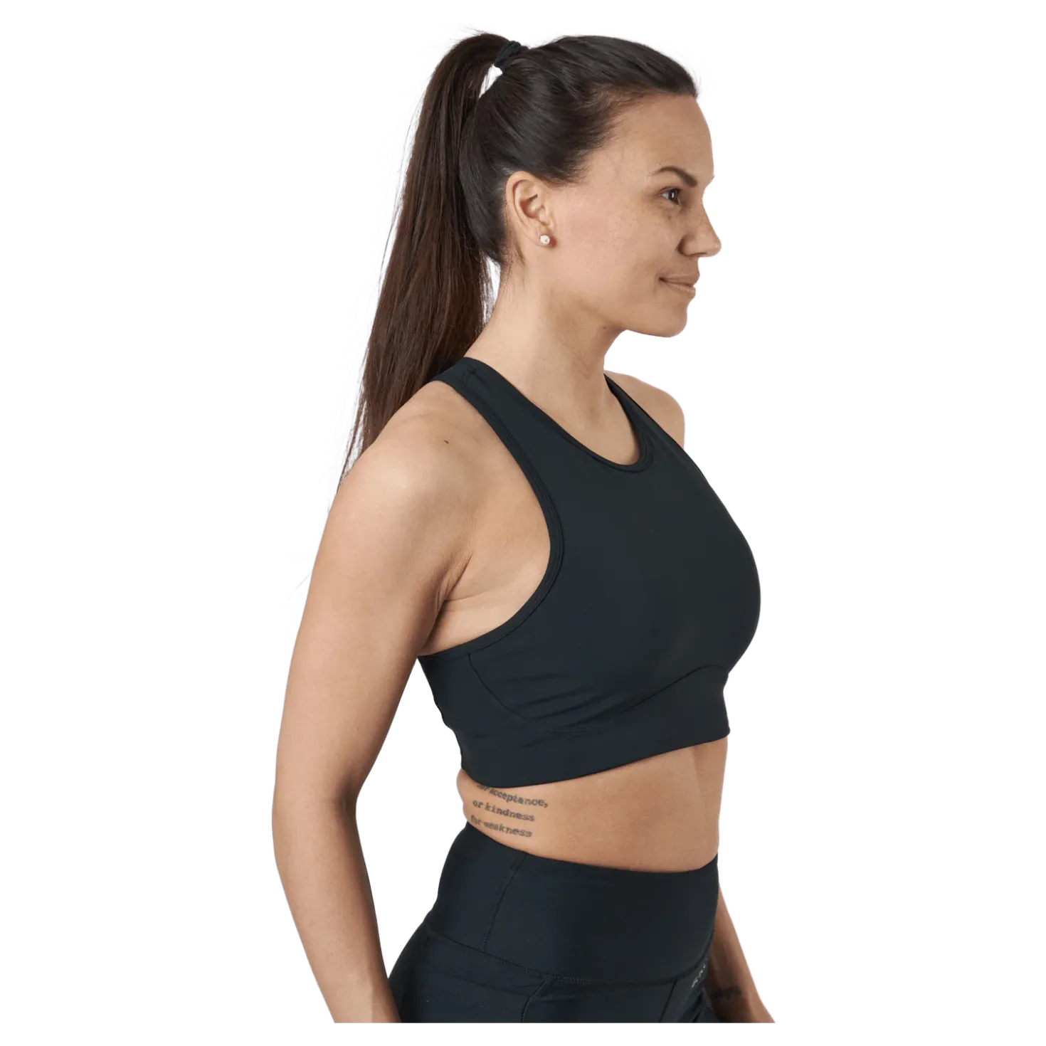 Fixed High Support Bra Black
