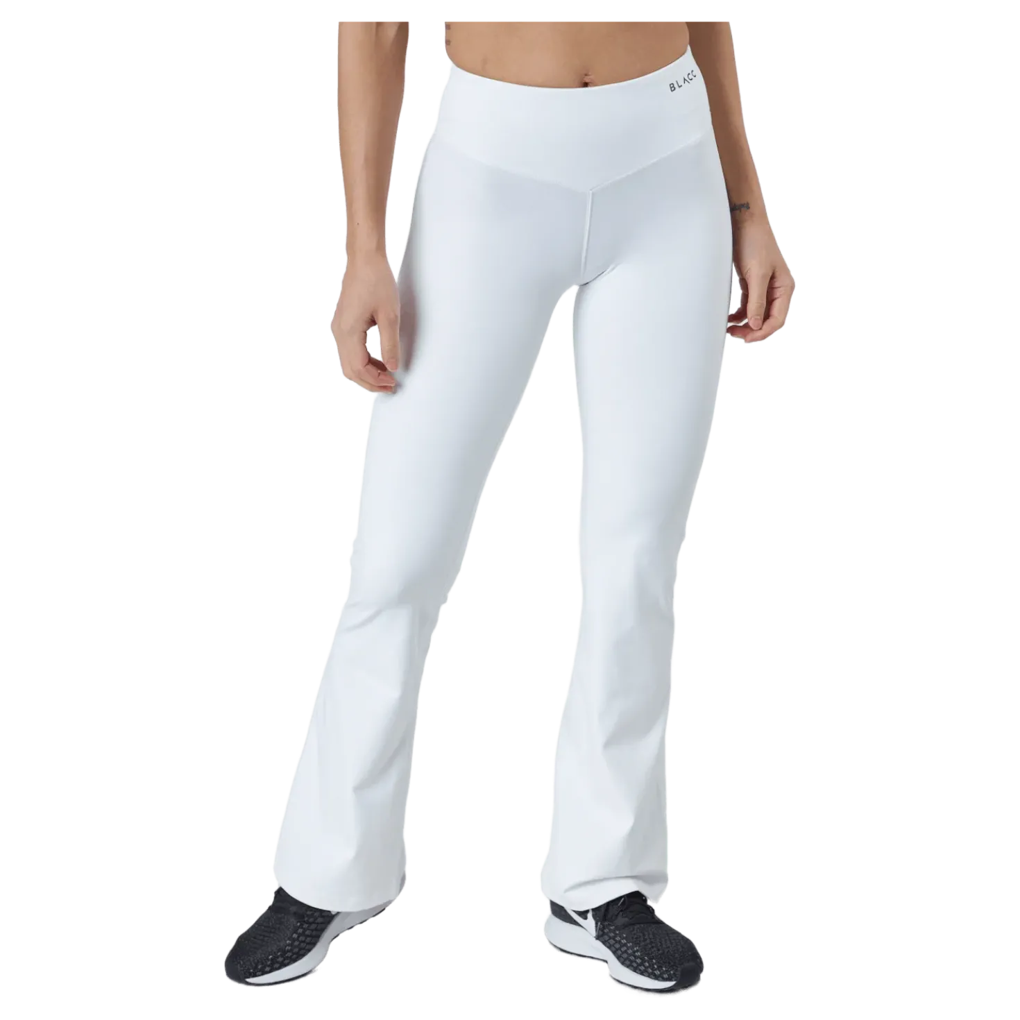 Flatter High Waist Flare Pants White