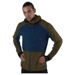 Fleece Zip Hood Blue/Green