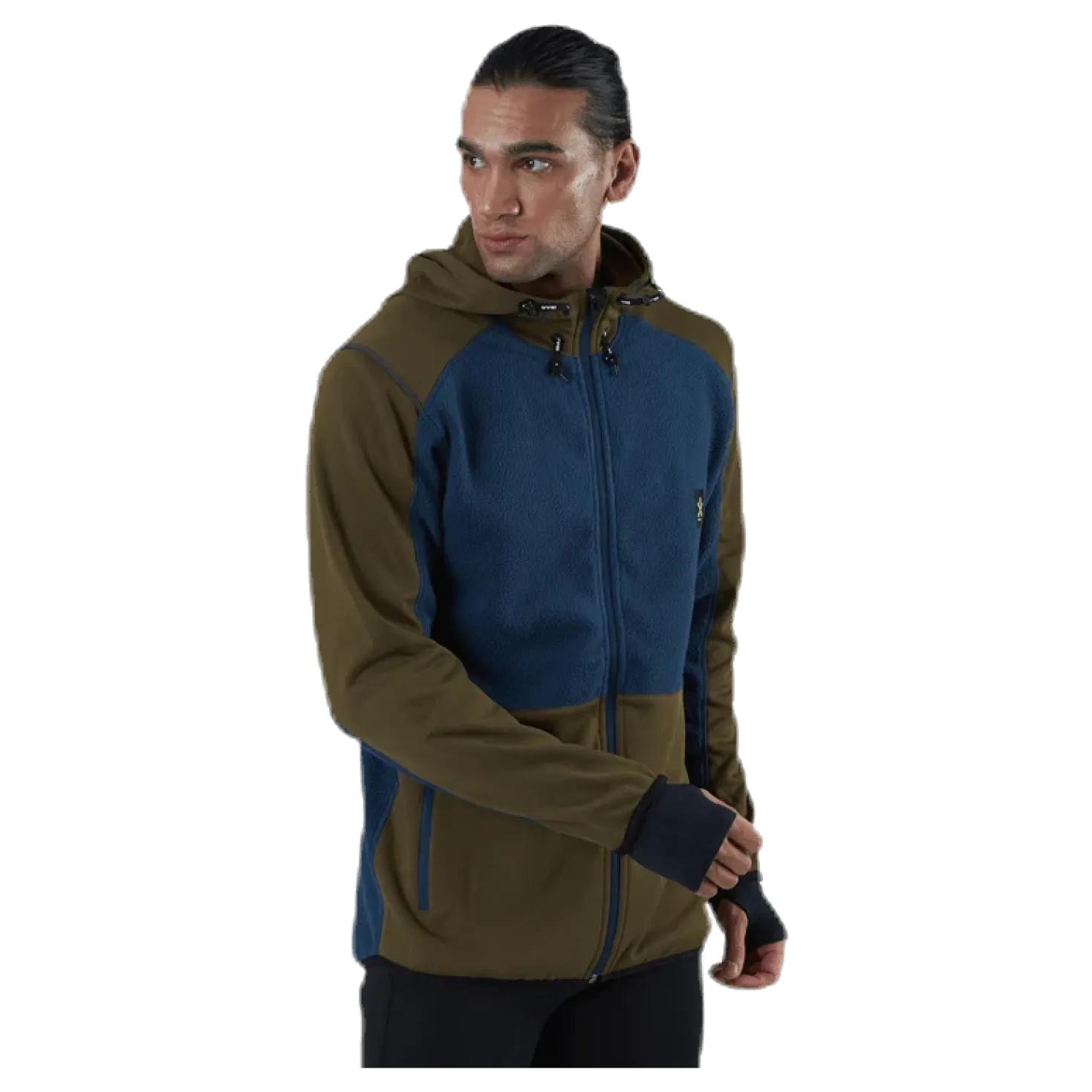 Fleece Zip Hood Blue/Green