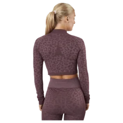 Formknit Seamless Cropped 1/4 Dusty Plum-leopard Print
