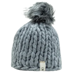 Fox Knitted Beanie Grey