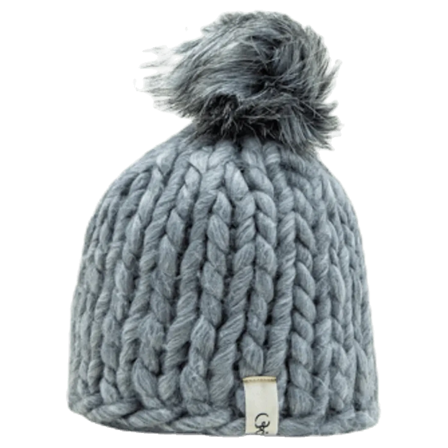 Fox Knitted Beanie Grey