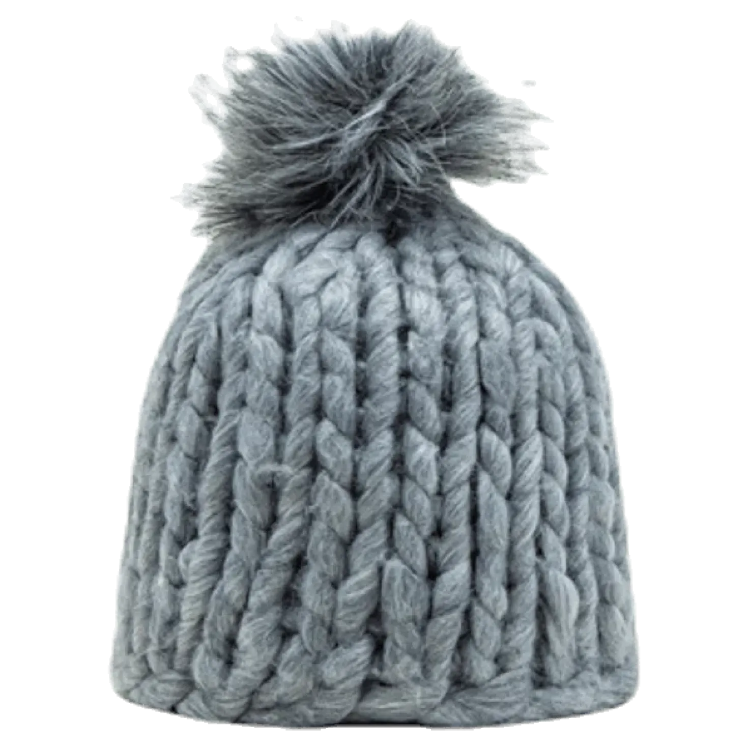 Fox Knitted Beanie Grey