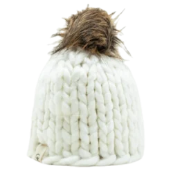 Fox Knitted Beanie White
