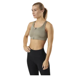 Front Zip Sports Bra Green