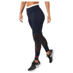 Full Length Mesh InsertLegging Blue/Red