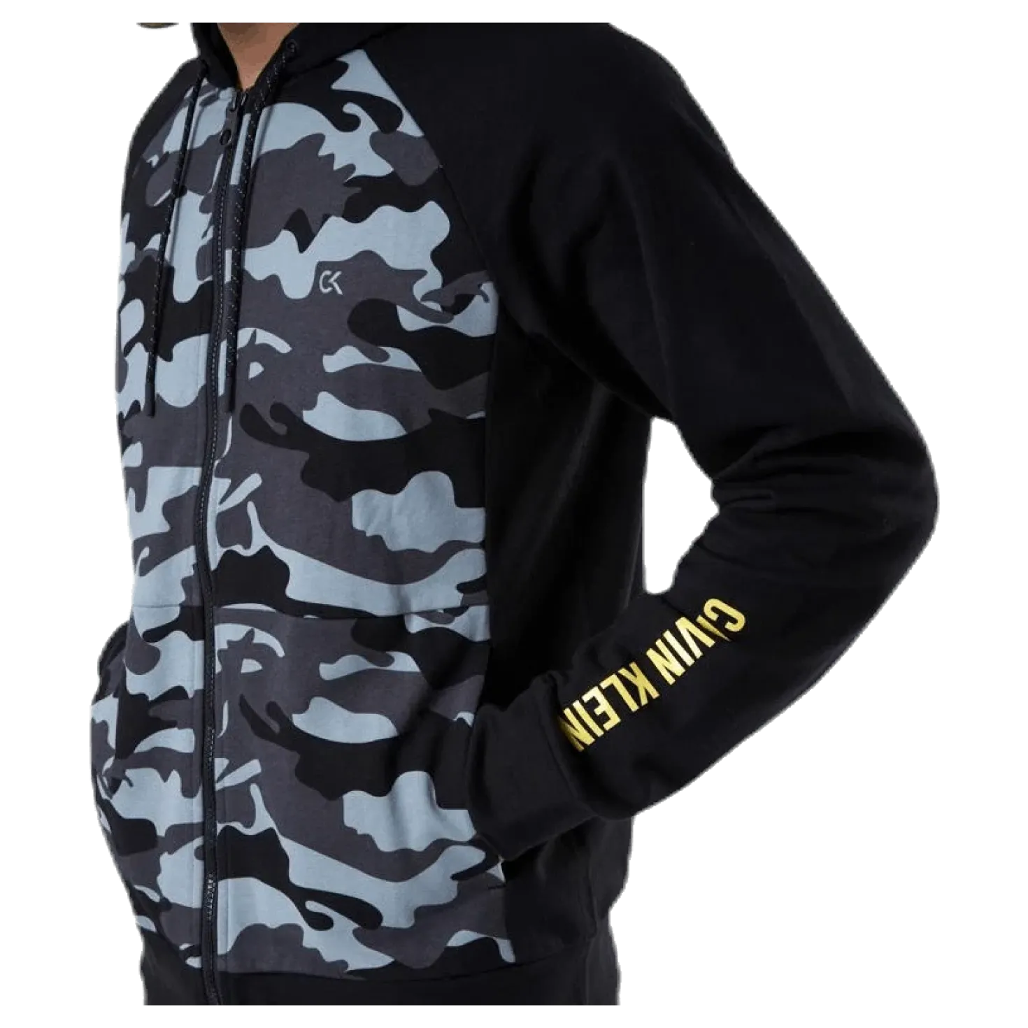 Full Zip Hooded Jacket Patterned/Black