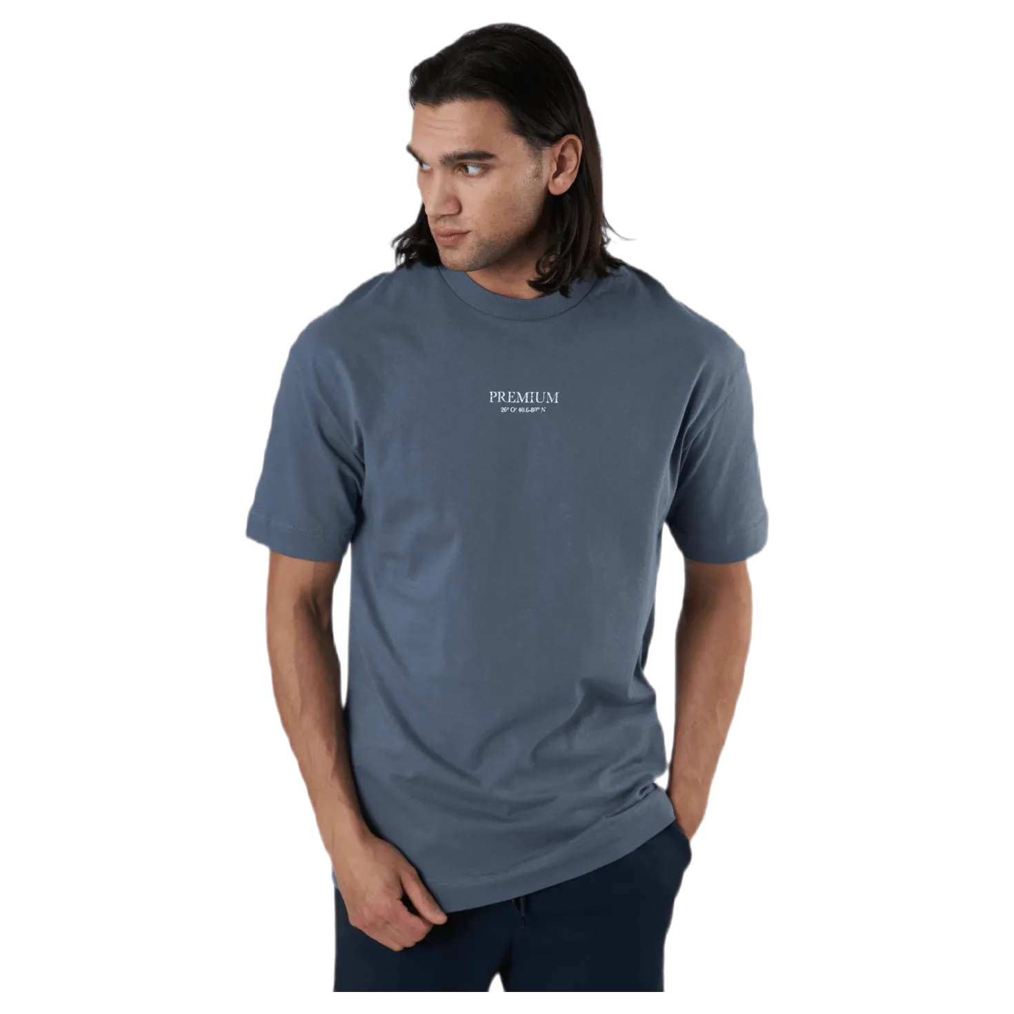 Geo Box Fit Ss Tee Blue