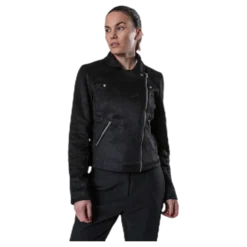 Gerry Faux Suede Biker Otw Black