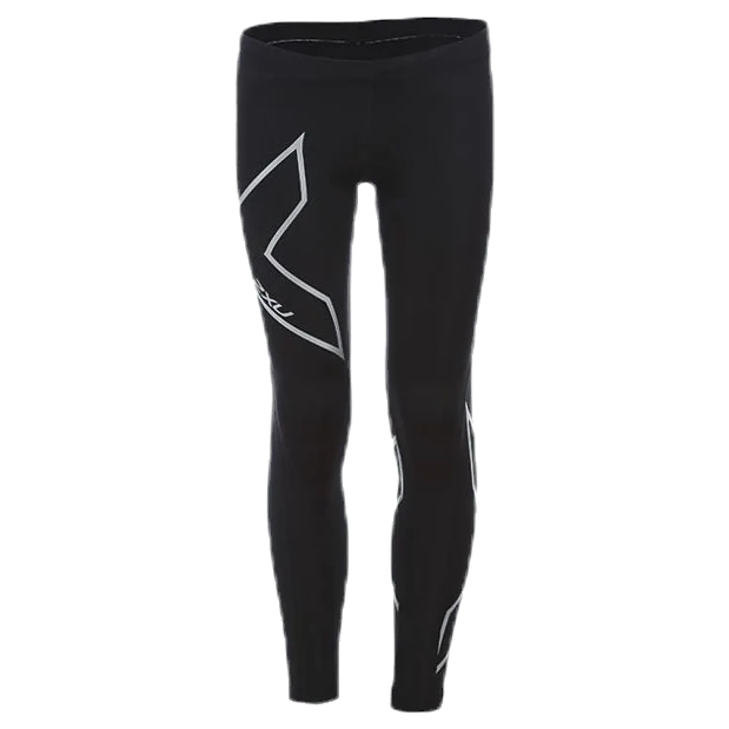Girl`s Compression Tights-U Junior Black/Silver