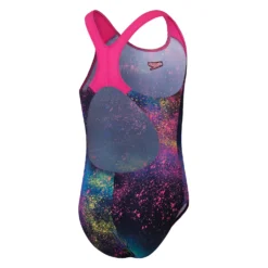Girls Digital Allover Splashba Black/pink