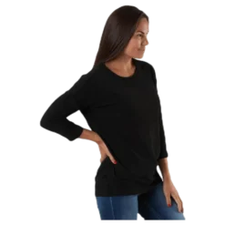 Glamour 3/4 Top Jrs Black