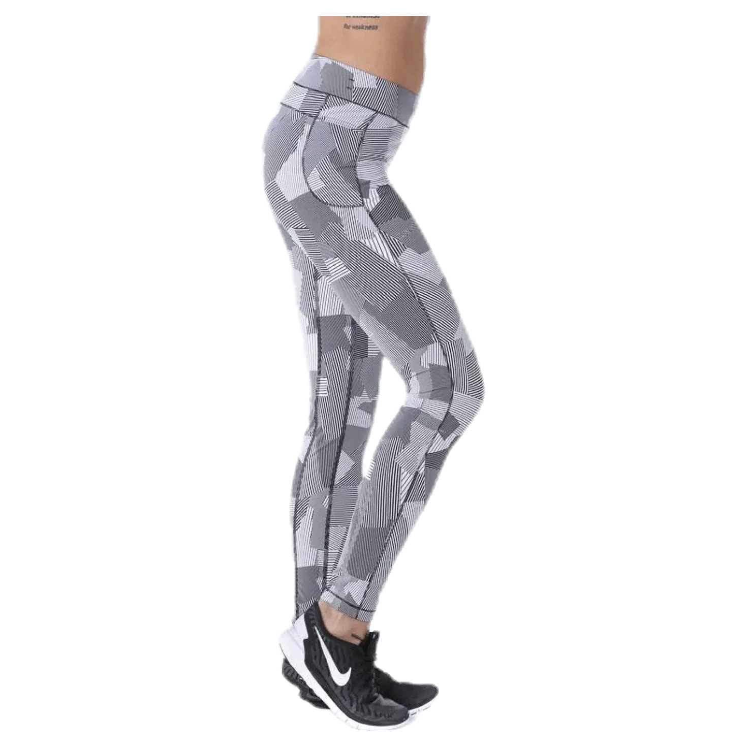 Graphic line tights White