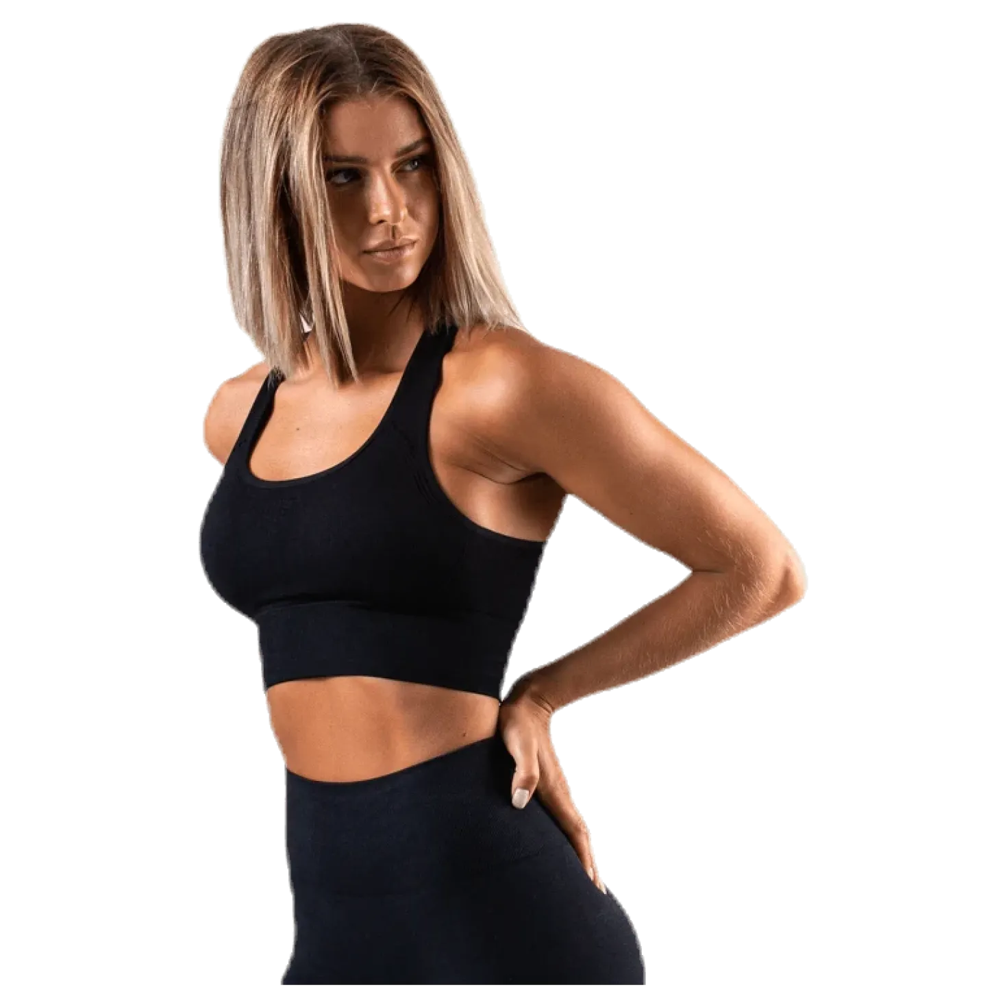 Hatha Seamless Crop Top Black