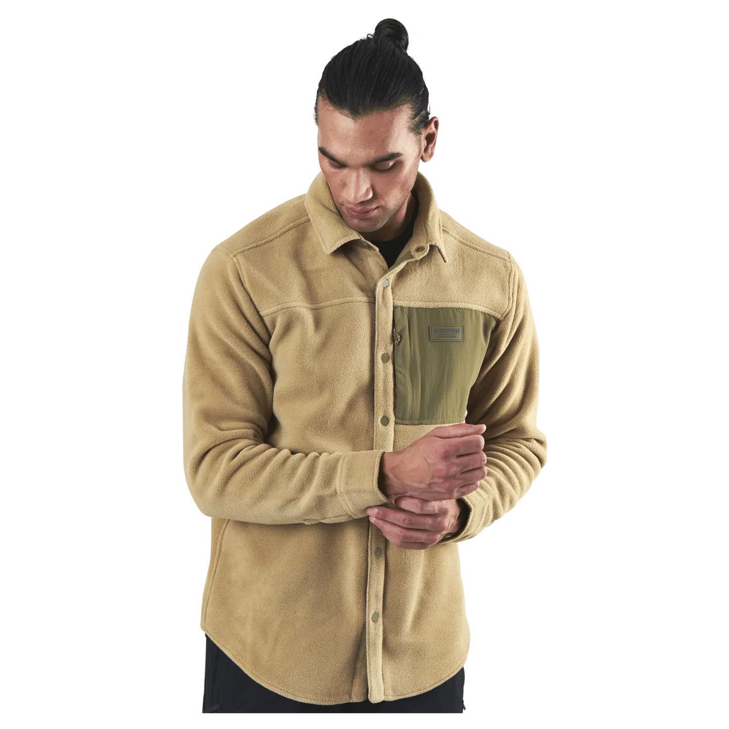 Heart Fleece Shirt Beige