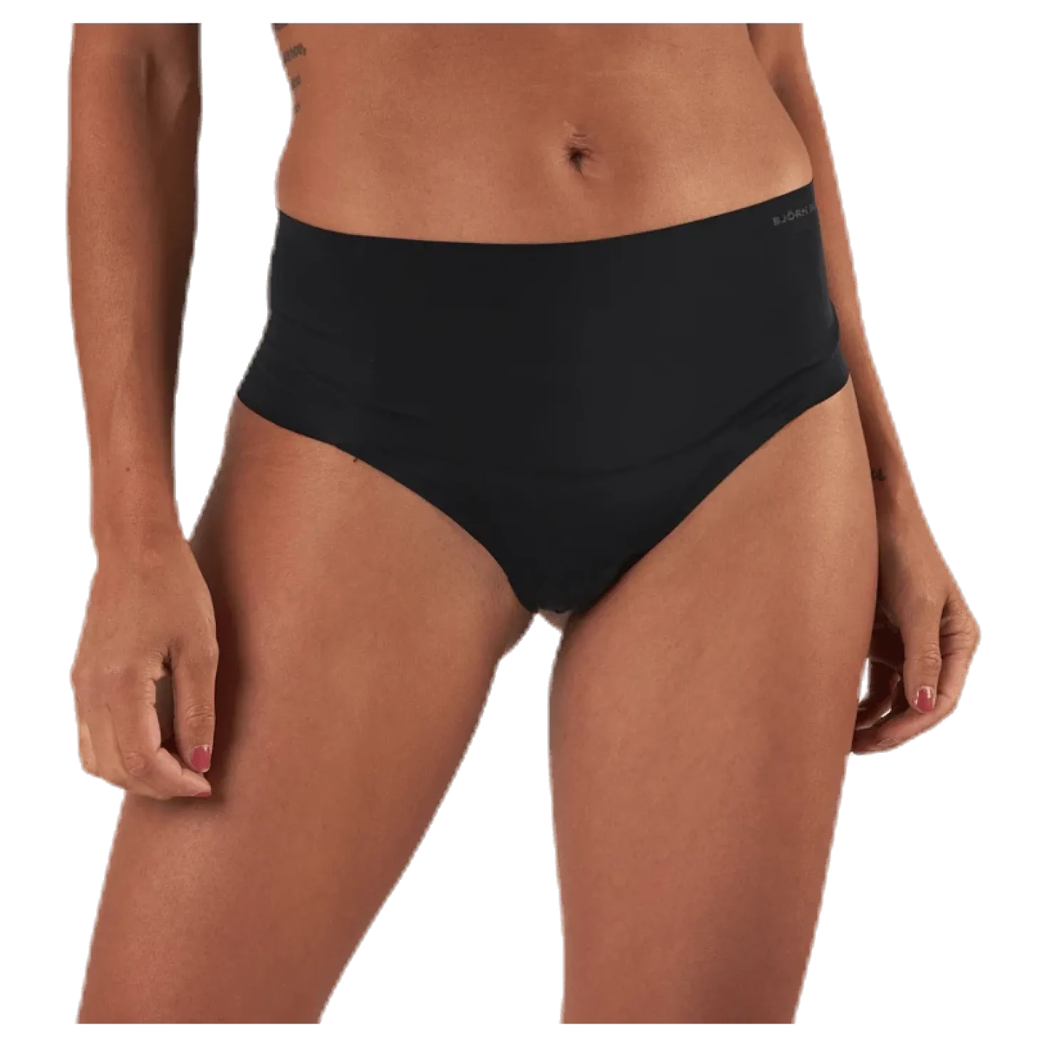 Henni Solid High Waist String Black
