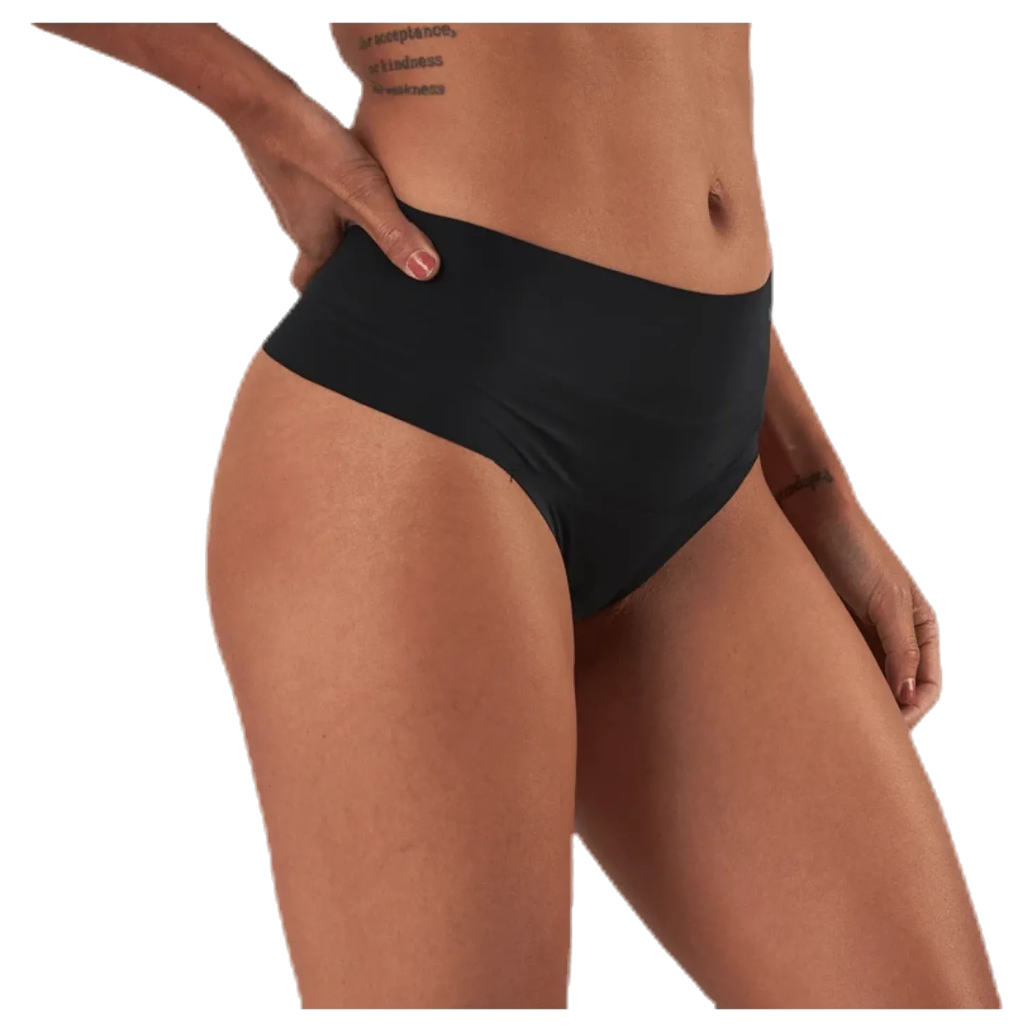 Henni Solid High Waist String Black