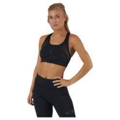 High Impact Front Zip Bra Black