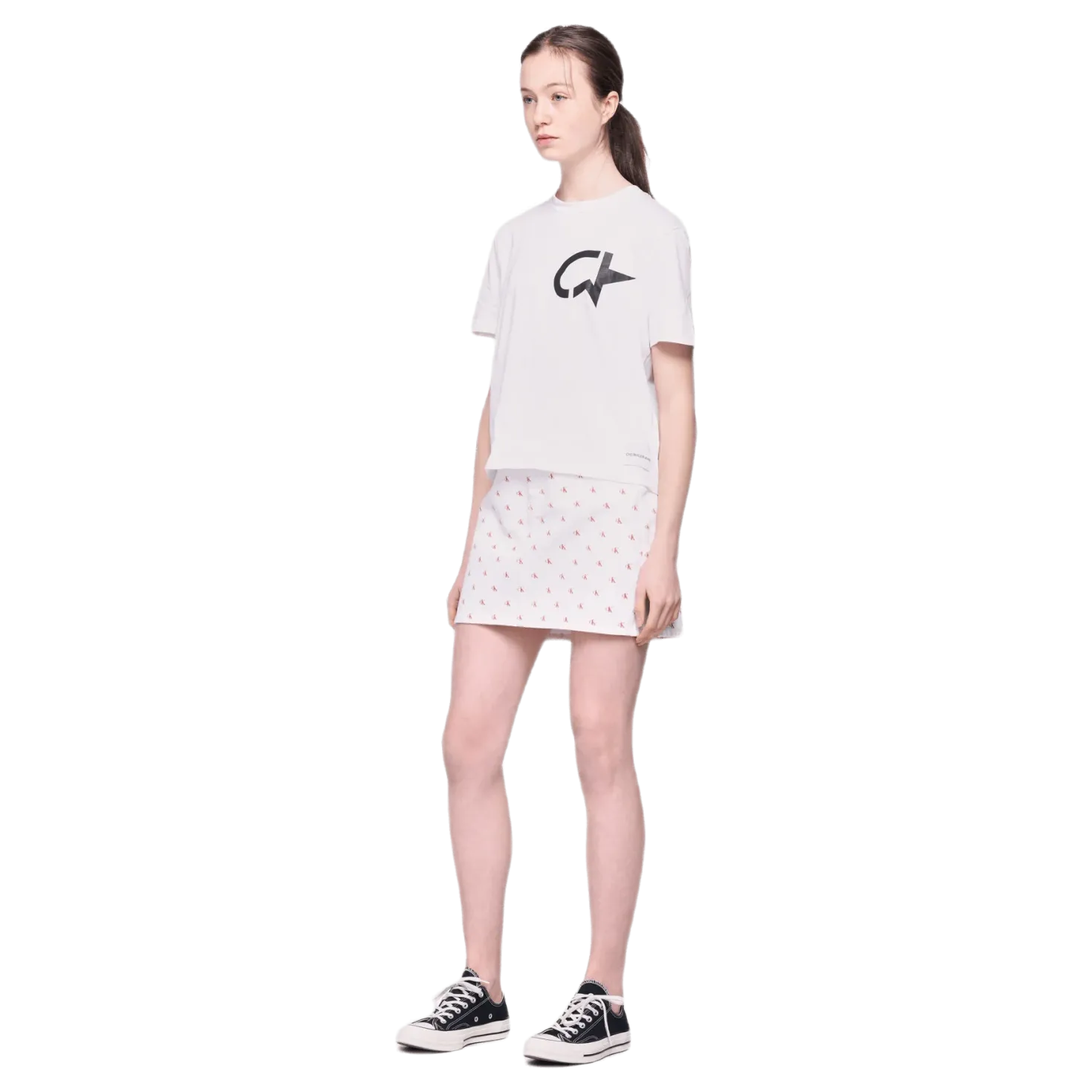High Rise Mini Skirt White