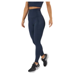 High Waist Tights - Side Pocke Dark Blue