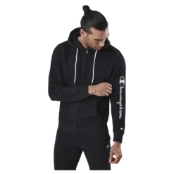 Hooded Full Zip Sweatshirt Black
