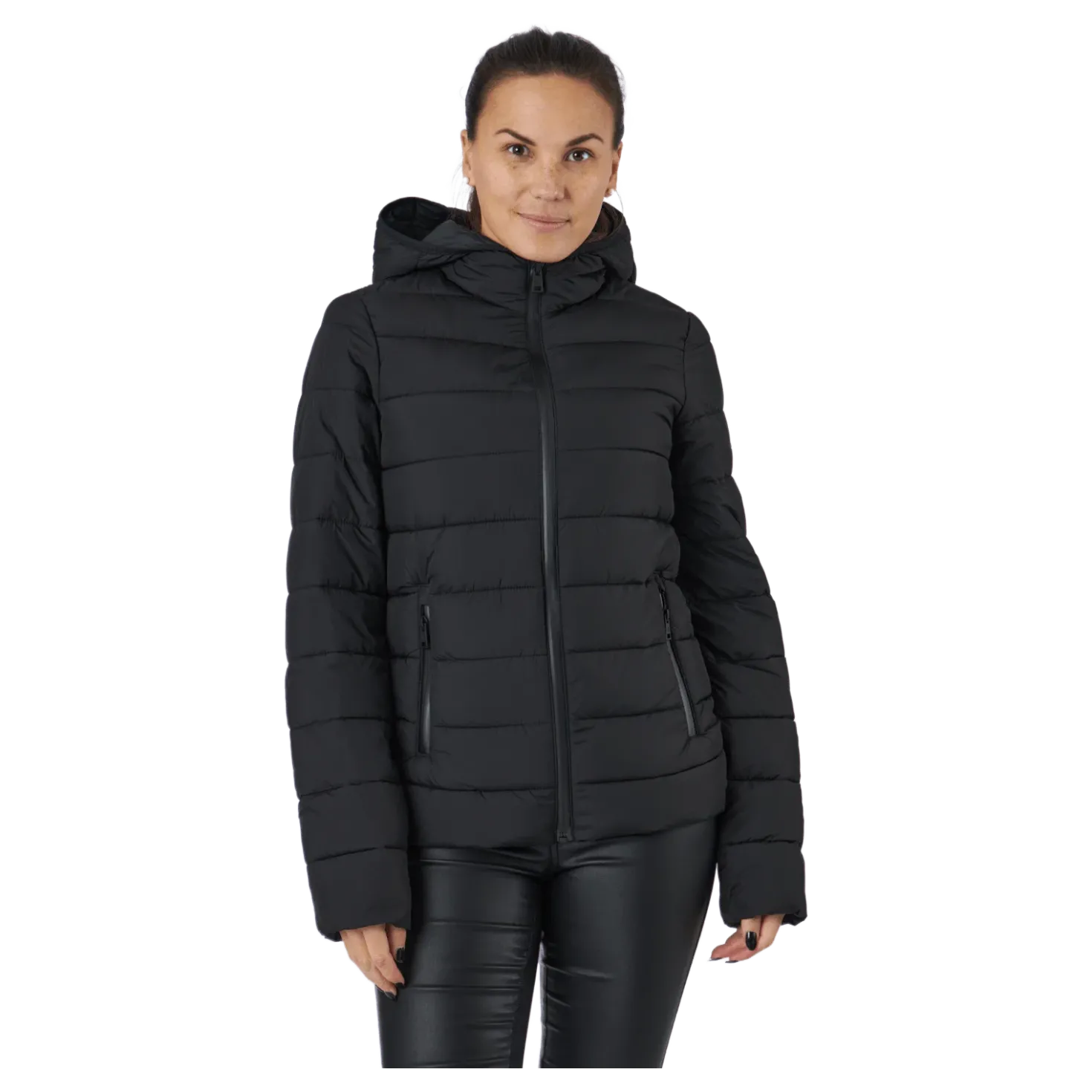Hooded Polyfilled Jacket Black Beauty