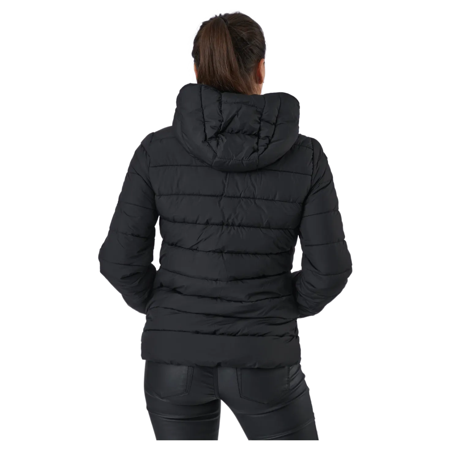 Hooded Polyfilled Jacket Black Beauty