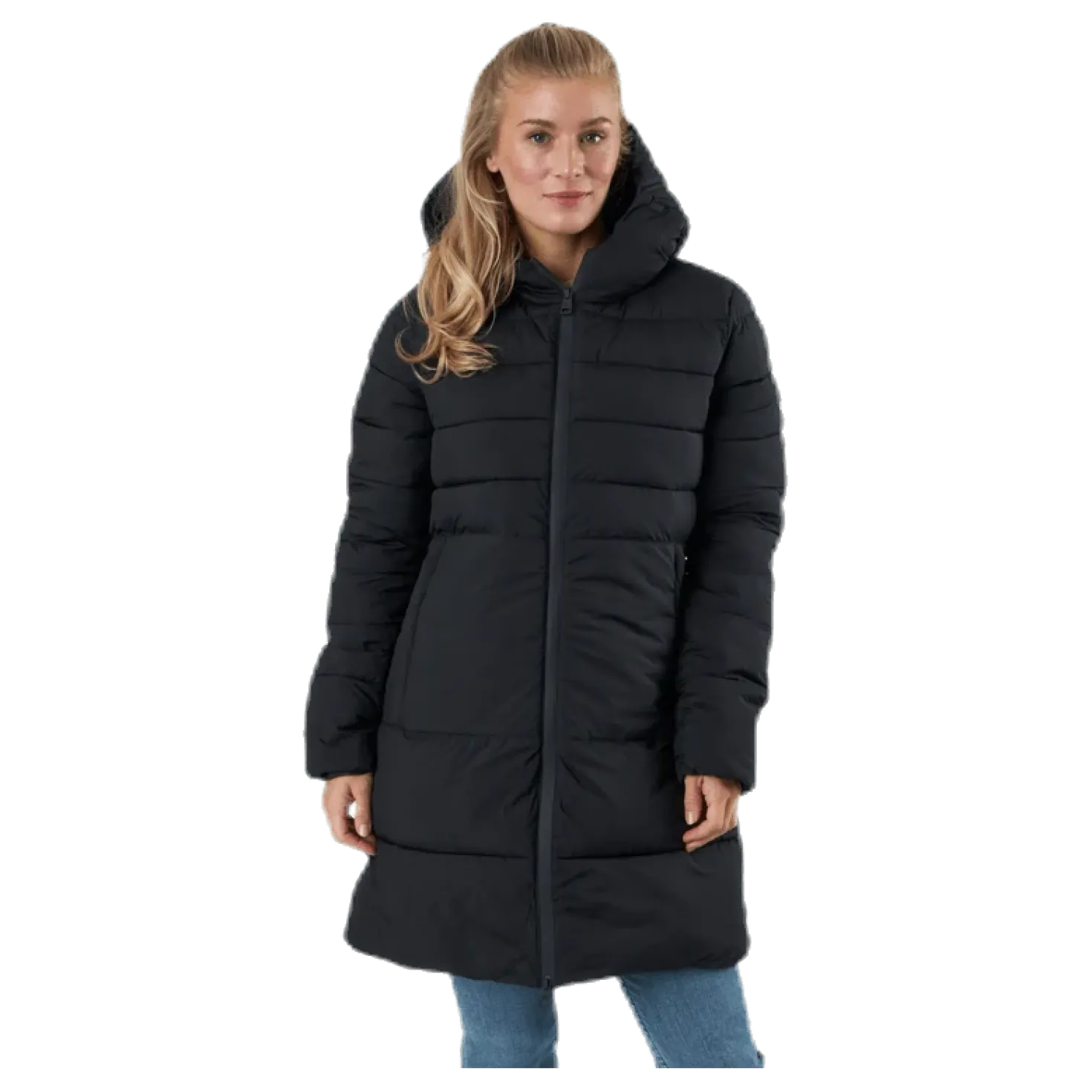 Hooded Polyfilled Jacket Black