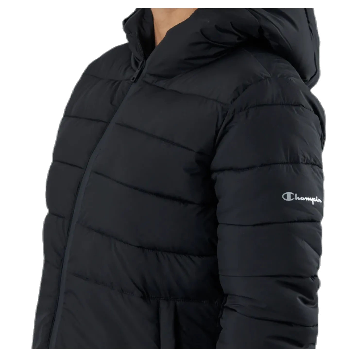 Hooded Polyfilled Jacket Black