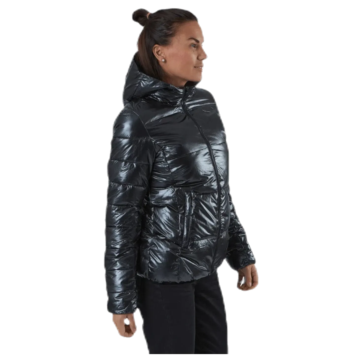 Hooded Polyfilled Jacket Black